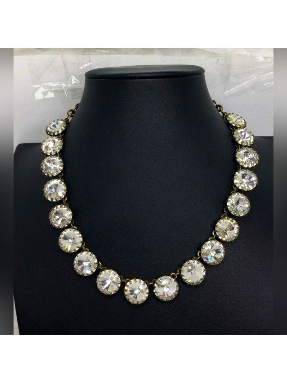 J Crew Brulee Clear Rhinestone Necklace